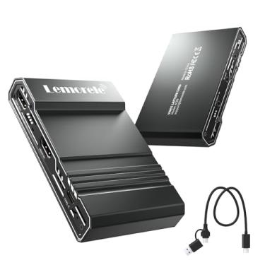Imagem de Lemorele Placa de captura de vídeo HDMI 4K com USB 3.0, para transmissão e gravação de laptop, PC, Mac, iPad, filmadora, PS5, PS4, Xbox Series X/S, switch via DSLR OBS com latência ultra baixa HD.