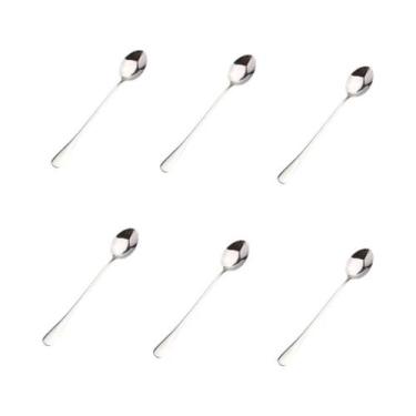 Imagem de Colher De Café E Sorvete De Aço Inoxidável Com Cabo Longo 6 Peças Aces