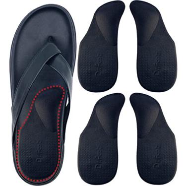 Imagem de Dr. Foot's Arch Support Shoe Inserts para pés planos, fascite plantar, almofada adesiva no calcanhar para aliviar a dor para mulheres e homens, Preto, Large