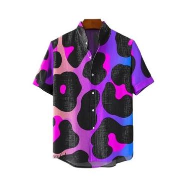 Imagem de Camisa De Linho Estampada Floral Verão 2025 Masculina E Feminina Com G