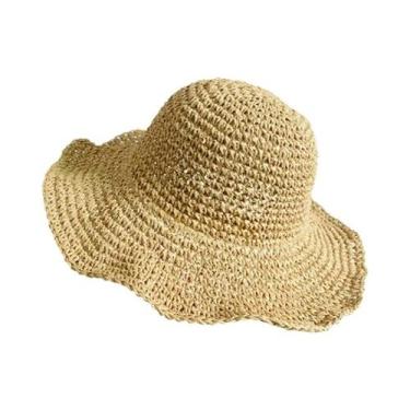 Imagem de Chapéu De Praia Feminino De Palha Panamá Com Proteção Solar Para O Ver