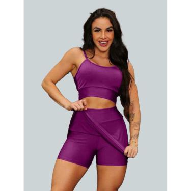 Imagem de Conjunto Short Saia Academia Saia Beach Tennis Com Short Interno Donna Martins-Feminino