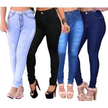 Imagem de Calça Jeans Feminina 3 Peças Promoção  Skinny Cós Médio - Grupo PAS - 