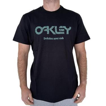 Imagem de Camiseta Oakley Coral Organic Surf WT25 Masculina Jet Black, G, Preto