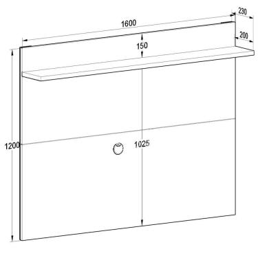 Imagem de Painel Benevello 50" com Prateleira Mdp Branco com Siena