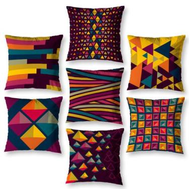Imagem de Kit 7 Capa de Almofada 40cm x 40cm Decorativas Estampadas Digital Colo