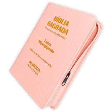Imagem de Bíblia Hipergigante - Ziper agenda Rosa  Harpa Cristã - João Ferreira 