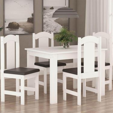 Imagem de Conjunto De Mesa Arauna Estilo Com 4 Cadeiras Branco Com Preto