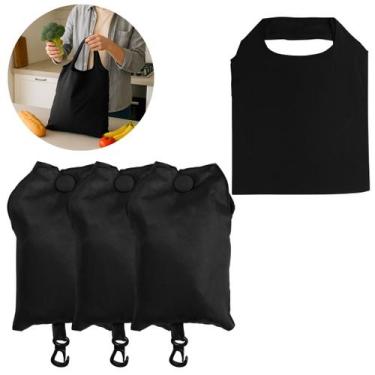 Imagem de 3 Sacolas Dobrável Poliéster 58x38cm Bolsa Reutilizável - Lyor