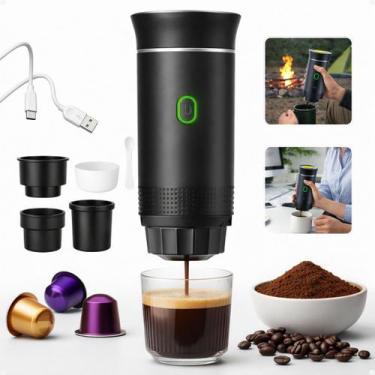 Imagem de Maquina Café Expresso Cafeteira Portátil 3 Em 1 Usbc para Viagem Carro