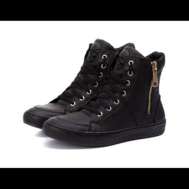 Imagem de Bota Botinha Tênis Fitness Treino Academia Cano Alto Caveira Zíper Fem