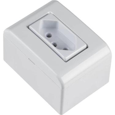 Imagem de Caixa de Sobrepor com 1 Tomada 2p+t 10 Ampères 250 Volts Lixflex Branca 57304002 Tramon...