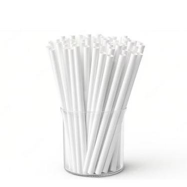 Imagem de Canudo Biodegradável Pequeno Branco 8mm 100 Unidades - WebBar