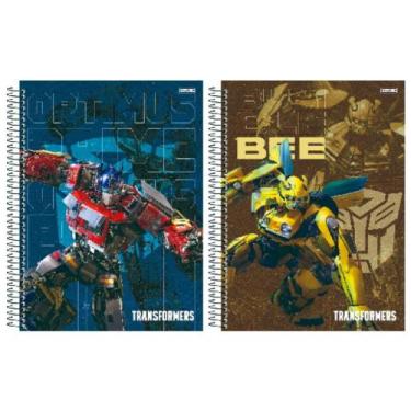 Imagem de Caderno Escolar Universitário Espiral 80 Folhas Transformers - São Dom