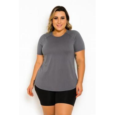 Imagem de Camiseta Feminina Dry Fit Plus Size Alta Qualidade - Closet Dias, Cinz