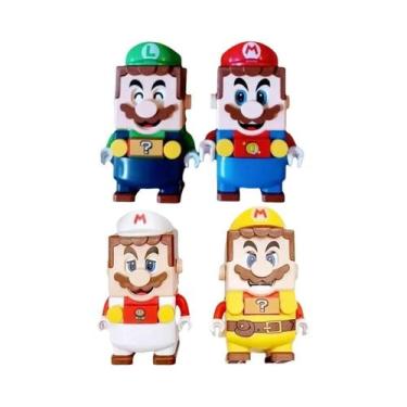 Imagem de Figuras De Ação Super Mario Luigi Em Blocos De Montar, Brinquedos Para