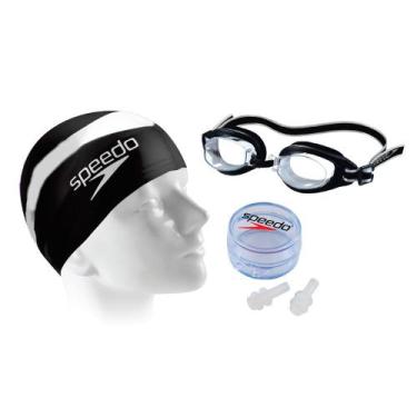 Imagem de Kit de Natação Speedo Swim SLC Preto, Preto, Único