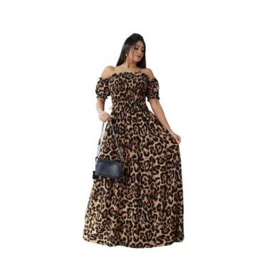 Imagem de Vestido  elastex longo  de tecido viscolinho com  forro - LAJMA STORE,
