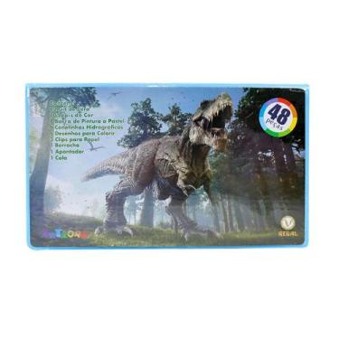 Imagem de Estojo maleta escolar dino com 48 peças inmetro - Union Oceano, H