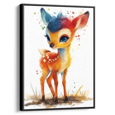 Imagem de Quadro decorativo Infantil - O Encanto do Cervo na Floresta - Art Canv