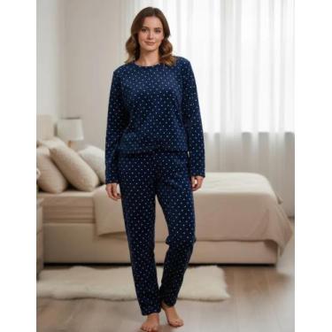 Imagem de Pijama De Plush Frio Inverno Quentinho Adulto Envio Imediato FLEECE PU