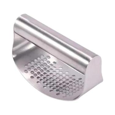 Imagem de Espremedor Manual Ergonômico De Alho Em Aço Inoxidável, Triturador De 