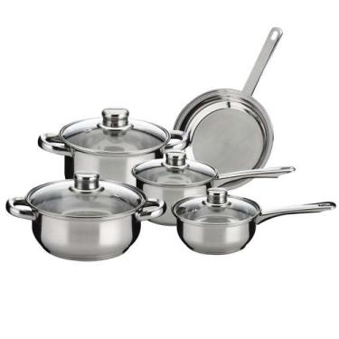 Imagem de Conjunto De Panelas 5 Peças Wincy Em Inox Com Tampa de Vidro