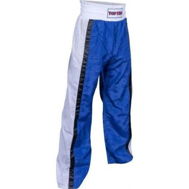 Imagem de Calça dobok de Kickboxing MESH - Top Ten - WAKO, G, Preto, Azul