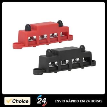 Imagem de Bloco De Distribuição De Energia 48V 250A Com 2 Parafusos M8 E 4 Termi