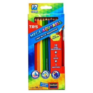 Imagem de Lápis de Cor Mega Aquarell Tris 12 Cores