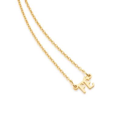 Imagem de Colar Rommanel com Palavra Escrita FÉ Maiúscula 50cm / 45cm - 531707