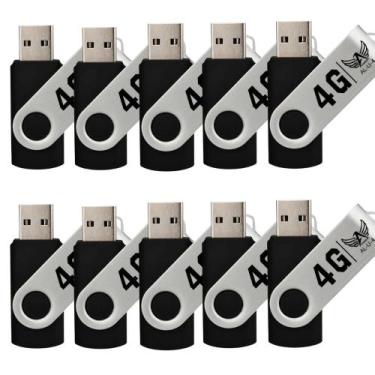 Imagem de Kit 10 Pendrive 4GB Usb 2.0 Altomex AL-U-4 Preto e Prata