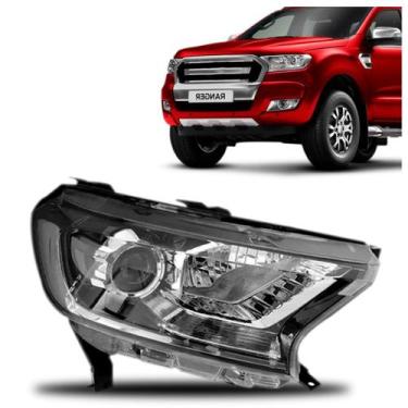 Imagem de Farol Ranger 2016 2017 2018 Elétrico Com Motor Com Projetor Cromado - 