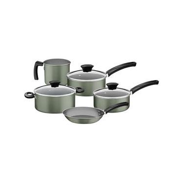 Imagem de Jogo de Panelas Tramontina Michigan em Alumínio Starflon Max 5 Peças Verde Oliva