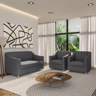 Imagem de Recepção Clínica Sofisticada: Namoradeira 2l + 2 Poltronas - Móveis Ma