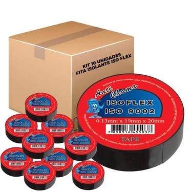 Imagem de Fita isolante euro isoflex 20mt fi20 p10 promoção, Único, Preta