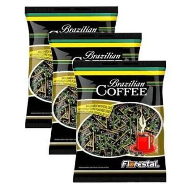 Imagem de Kit 3 Bala Dura Sabor Café Brazilian Coffee 500G