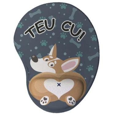 Imagem de Mouse pad Ergonômico Cachorro Teu Cu Presente Criativo - Geek Vip, Azu
