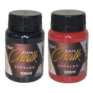 Imagem de Kit 2 Cores Tinta Chalk Supremo Gliart 100ml - Alta cobertura para art