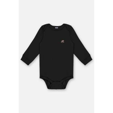 Imagem de Body Manga Longa Para Bebê Unissex Up Baby, Preto, G