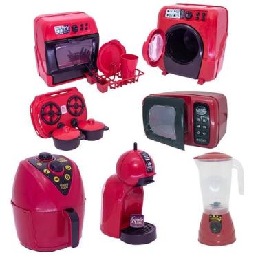 Imagem de Brinquedo Chefe Cozinha Air Fryer Fogão Roupa Louça 15pç - Altimar 