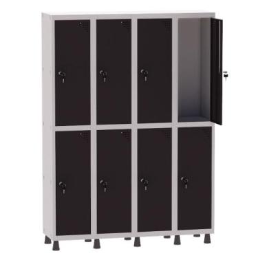 Imagem de Armário Guarda Volume Locker Roupeiro 4 Vãos 8 Portas Aço GRF504/8 Cin