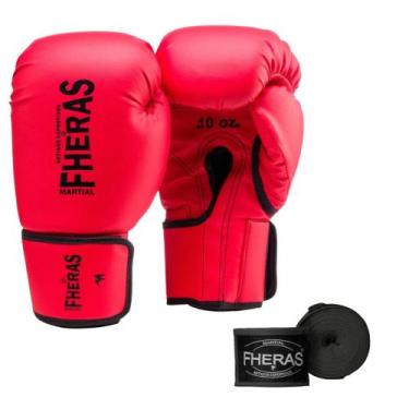 Imagem de Luva Profissional para Muay Thai MMA e Boxe Fheras Com Bandagem, Verme