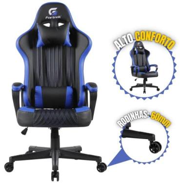Imagem de Cadeira Gamer Giratória Elevação Black Preto VICKERS Fortrek Material 