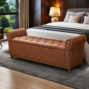Imagem de Baú de Madeira Pé de Cama Box King Size material sintético - D'Julia, 