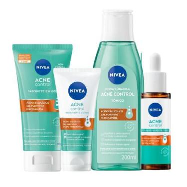 Imagem de Kit Skincare Acne Control  Sabonete, Tônico, Sérum e Hidratante  Contr