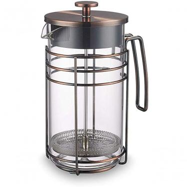 Imagem de Cafeteira Francesa 350ML para Preparar Café em Vidro Borossilicato e Aço Inoxidável Cobre Oxford