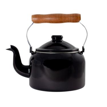Imagem de Chaleira Tradicional Esmaltada 1,8L para Servir e Decorar em Aço Especial Atóxico Preta Ewel