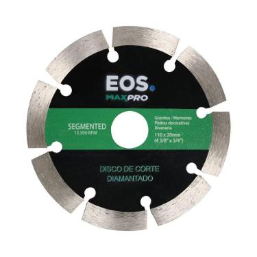 Imagem de Disco de Serra Mármore Eos Dsms110 para Abertura de Canaletas Corte Diamantado Segmentado 11cm 2cm 1,8mm