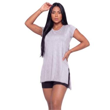 Imagem de Blusa Ju Fitness Sobre Legging Lisa Vekyo Tapa Bumbum Roupa Para Acade